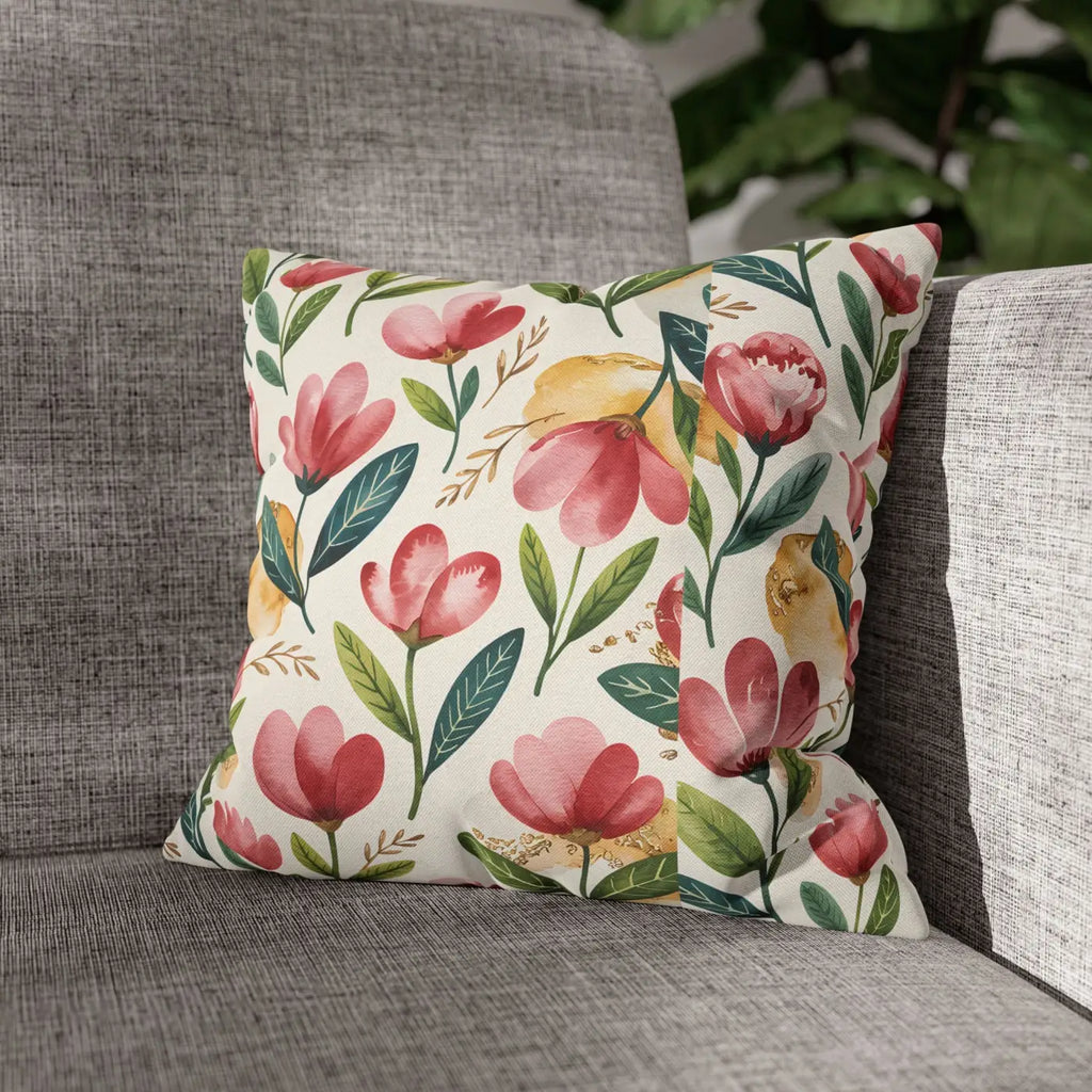 Floral Decorative Pillowcase - Spun Polyester - DipaliZ